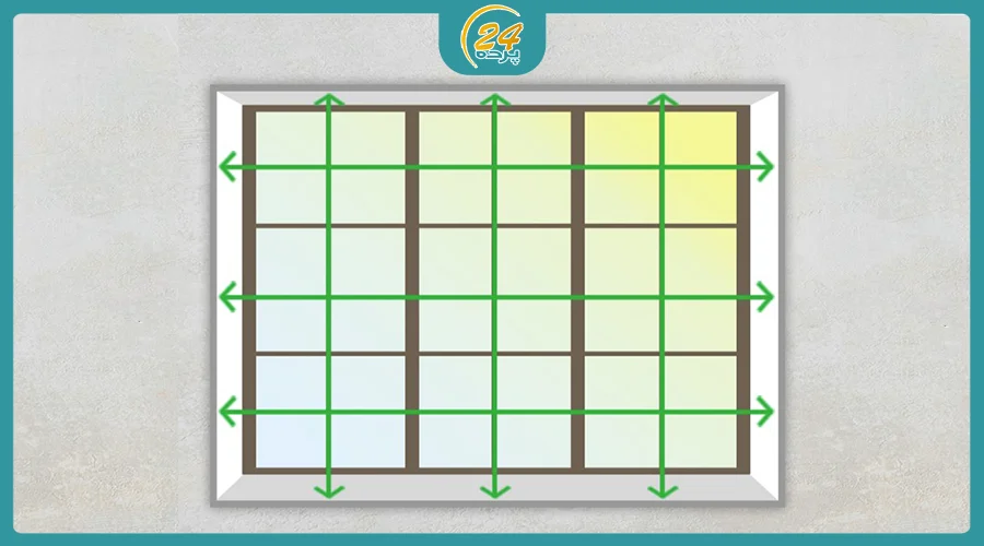 نصب پرده زبرا داخل قاب پنجره